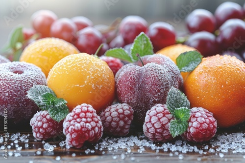 Fototapeta Naklejka Na Ścianę i Meble -  frozen fruits on the kitchen professional advertising food photography