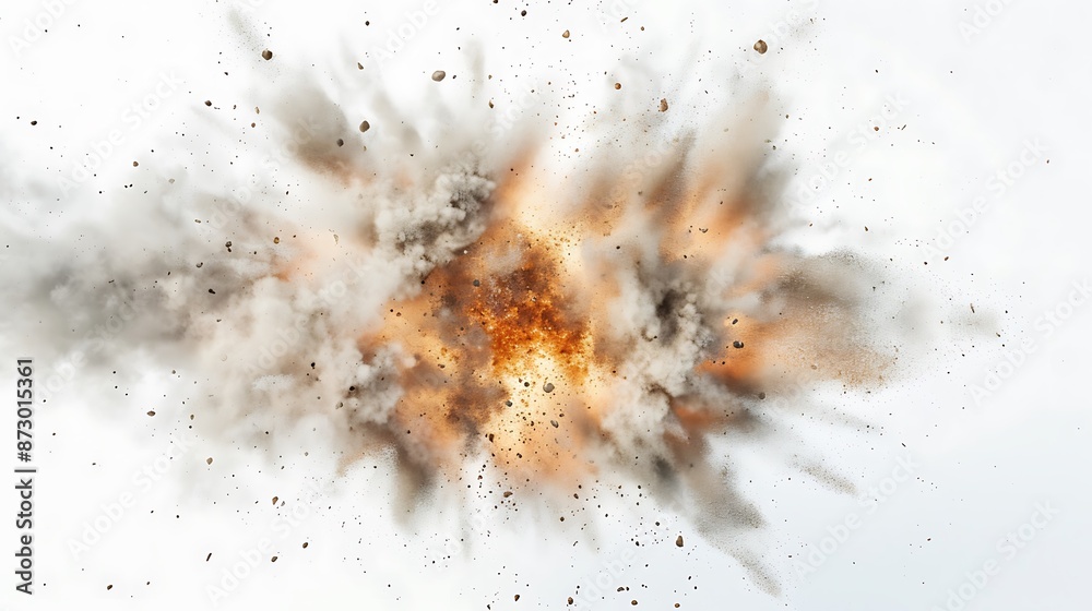 Powerful Explosion with Smoke and Debris Powerful Explosion with Smoke and Debris