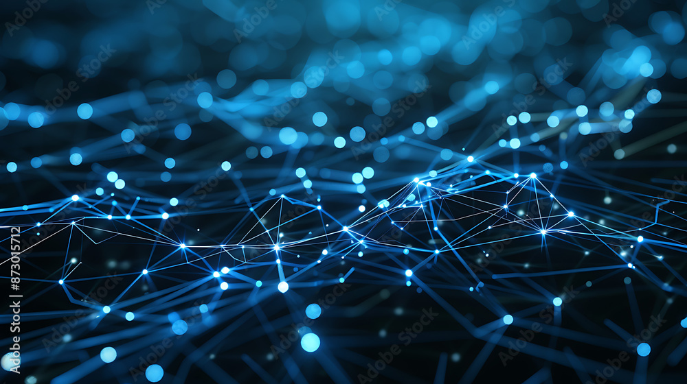 Obraz premium Futuristic Circuit Pathways: Glowing Digital Network
