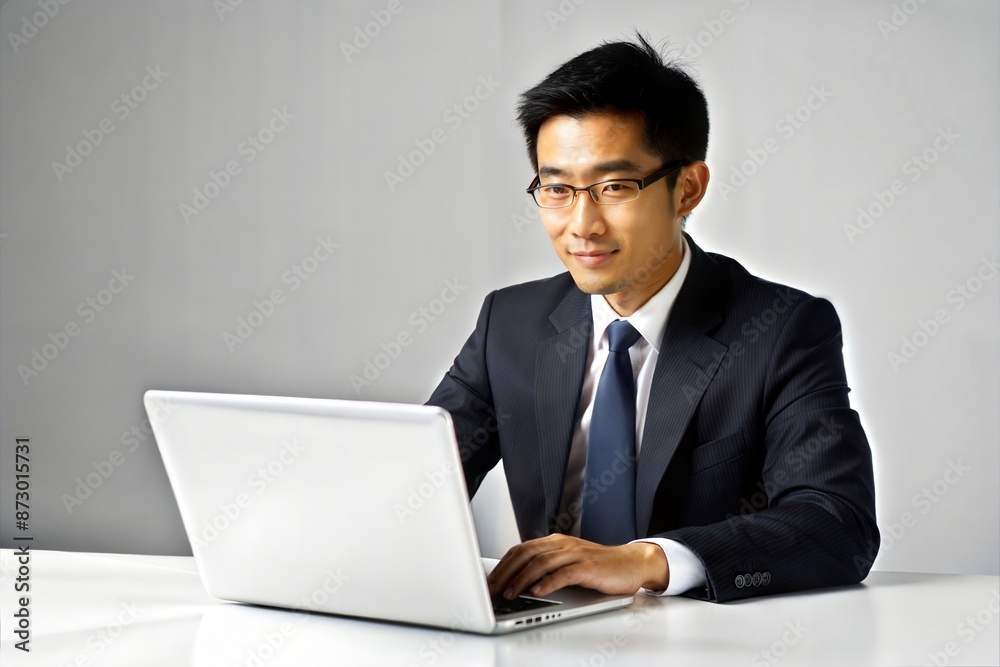 Confident Asian Business Marketer Using Laptop
Confident Asian Business Marketer Using Laptop