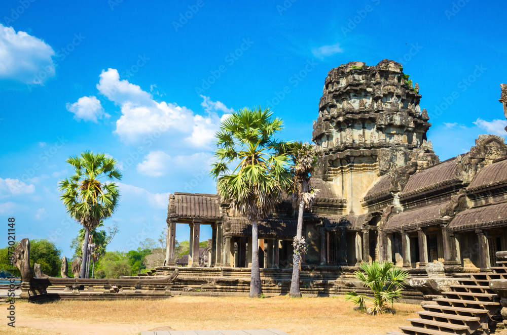 Gate of ancient temple complex Angkor Wat, Siem Reap, Cambodia. Gate of ancient temple complex Angkor Wat, Siem Reap, Cambodia.