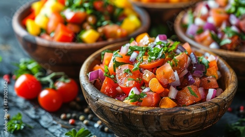 A Vibrant Bowl of Fresh Summer Salsa, Ready to Spice Up Any Meal. Generative AI