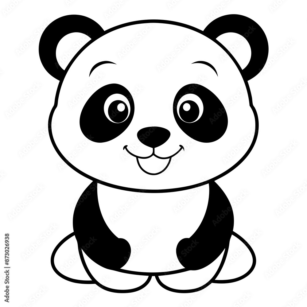 A happy pulling cute little panda vector illustration A happy pulling cute little panda vector illustration
