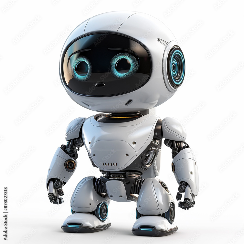 Artificial Intelligence Robot Isolated on white background with clipping path, 3D rendering illustration. Made with generative ai Artificial Intelligence Robot Isolated on white background with clipping path, 3D rendering illustration. Made with generative ai