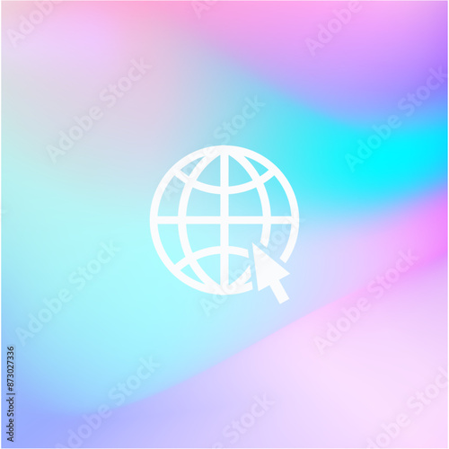 Abstract Simple line globe icon. Go to web symbol icon vector illustration