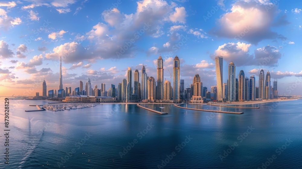 Obraz premium City Scape, Dubai Panorama. City Scape, Jumeirah Beach Residence, Dubai.