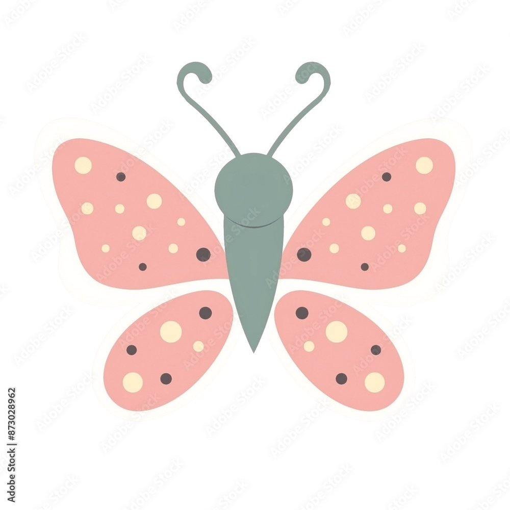 Pastel colored butterfly isolated on white. Cartoon clipart design Pastel colored butterfly isolated on white. Cartoon clipart design