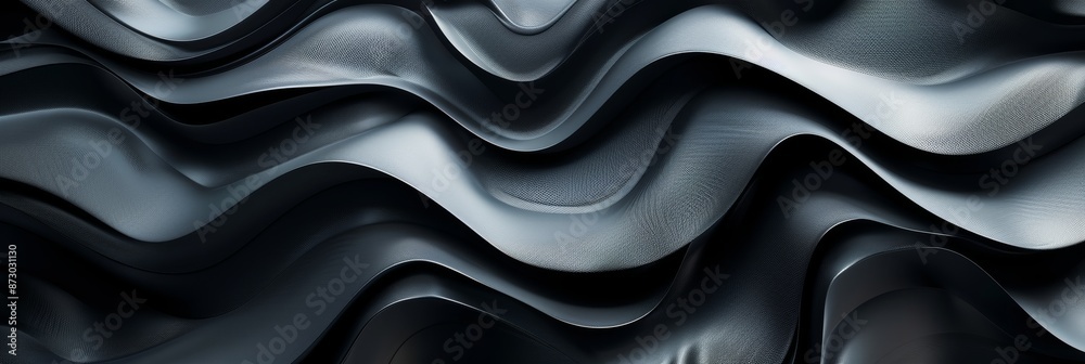 3D black wavy shapes abstract elegant background 3D black wavy shapes abstract elegant background