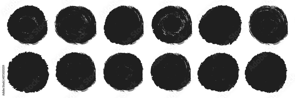 Set of grunge circles shapes. Grunge round shapes. Brush strokes frames elements, frames for design. Set of grunge circles shapes. Grunge round shapes. Brush strokes frames elements, frames for design.