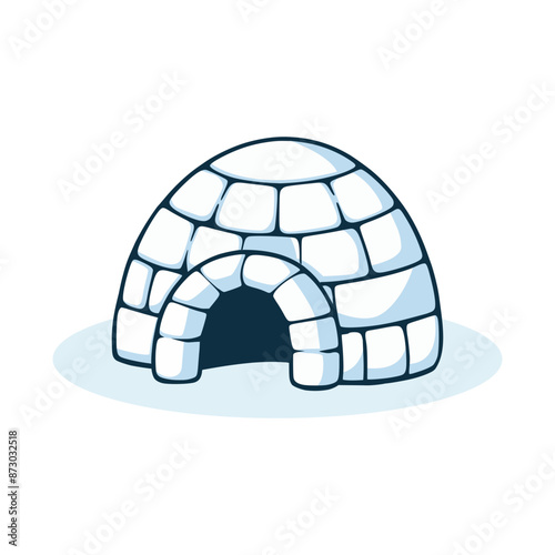 igloo house traditional culture people vector illustration template design