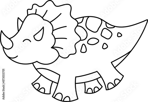 Triceratops Dinosaur Line Art