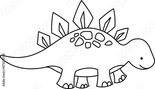 Stegosaurus Dinosaur Line Art