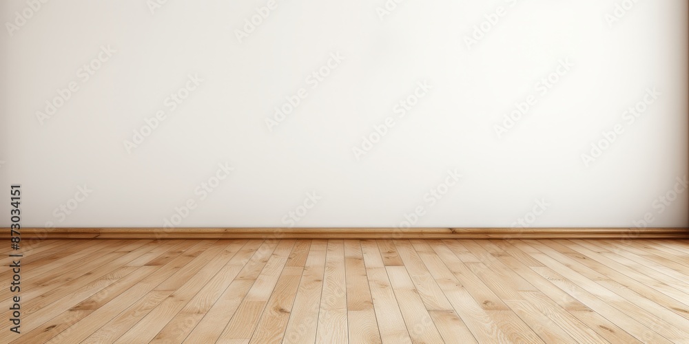 Empty Room with Wooden Floor and White Wall Empty Room with Wooden Floor and White Wall