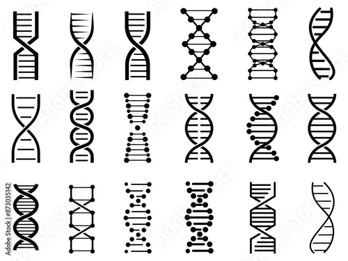 Genetics and dna vector icon collection