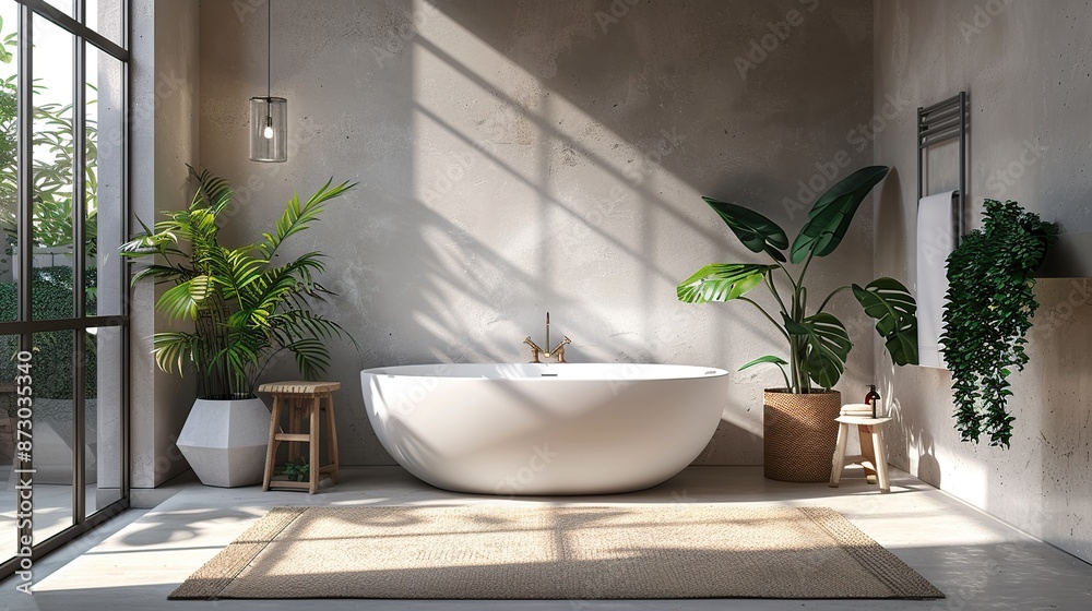 Modern Bathroom Interior Design with Plants Modern Bathroom Interior Design with Plants