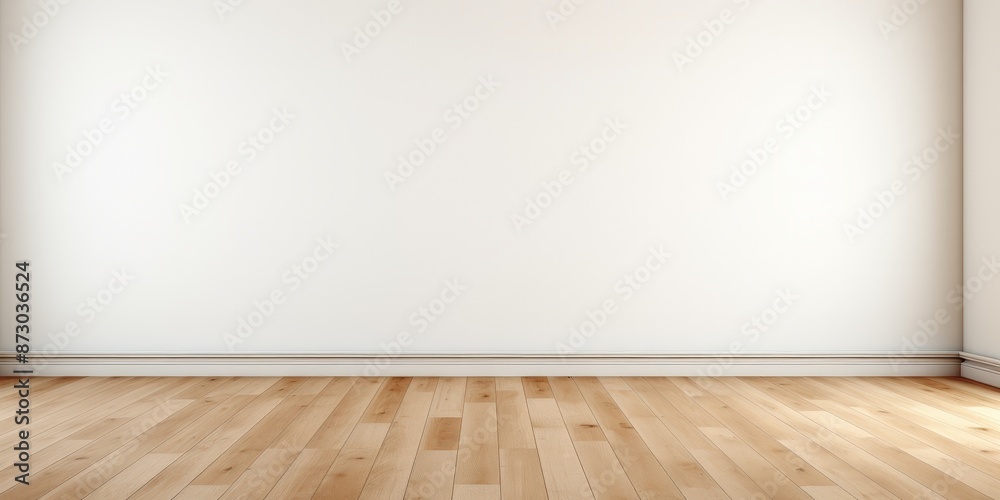 Empty Room with Wooden Floor and White Wall Empty Room with Wooden Floor and White Wall
