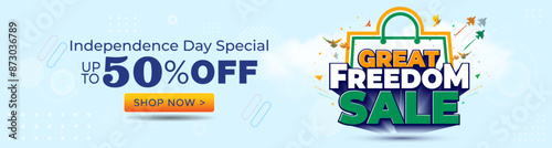 Freedom sale banner for India independence day.