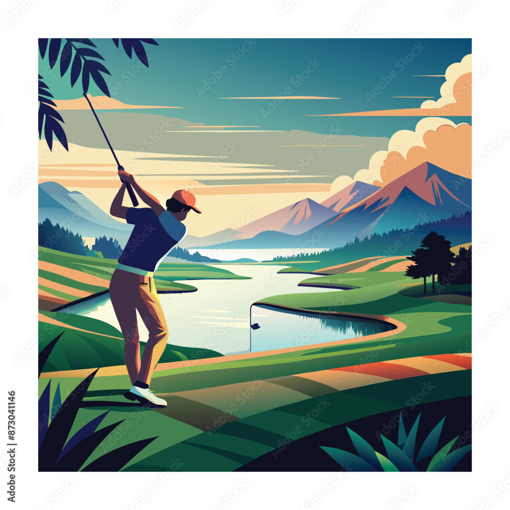 Golfer vector illustration
