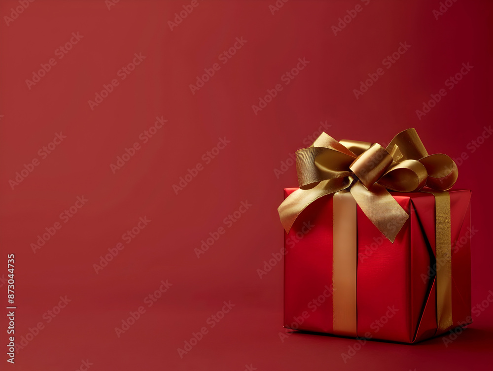 Gift box with ribbon, Holiday theme with decorative background, Elegant wrapped gift box for accessories Gift box with ribbon, Holiday theme with decorative background, Elegant wrapped gift box for accessories