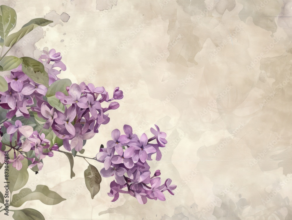 watercolor background with lilac flowers watercolor background with lilac flowers