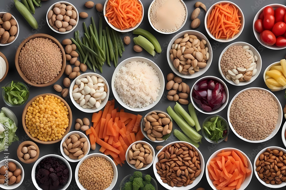 background of fresh vegetables and grains healthy living concept background of fresh vegetables and grains healthy living concept