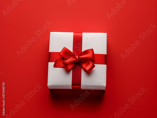 Gift box with ribbon, Holiday theme with decorative background, Elegant wrapped gift box for accessories