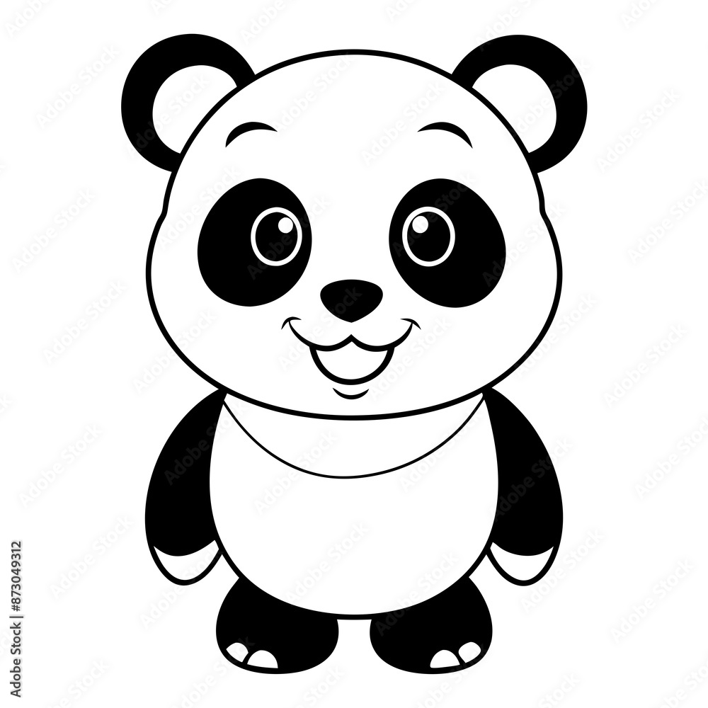 A happy pulling cute little panda vector illustration A happy pulling cute little panda vector illustration