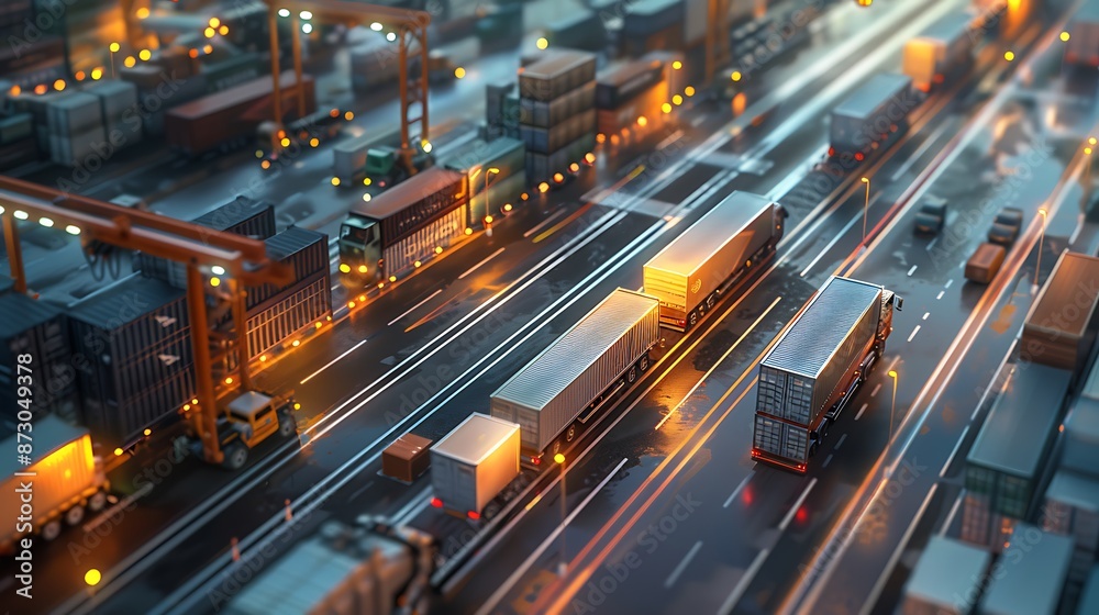 Cargo Containers at a Busy Port Cargo Containers at a Busy Port