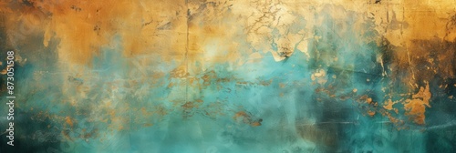 Abstract Art - Turquoise and Gold