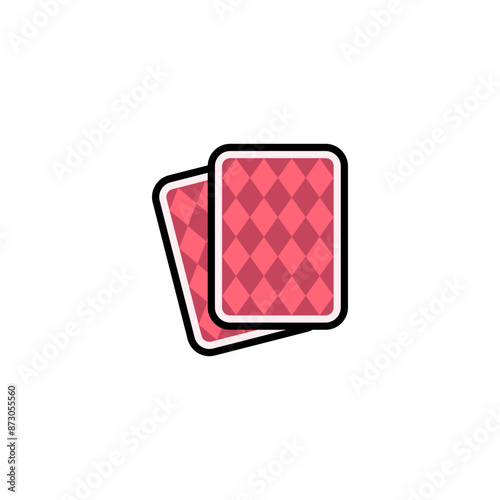 Playing cards. Casino game. Poker. Blackjack. Online card game. Logo template. Mobile game. Table games. Two playing cards. Gambling symbol. Two cards.