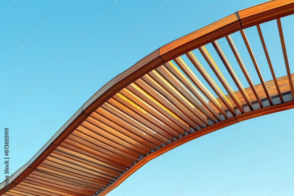 Building exterior with a blue sky and elegant design Building exterior with a blue sky and elegant design