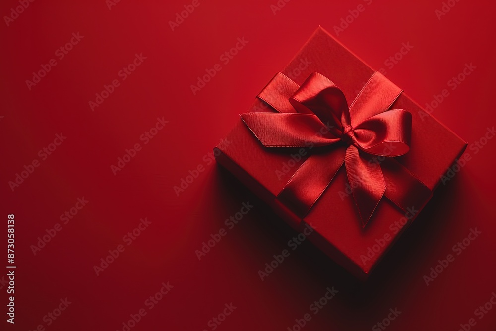 Gift boxes on a red background. Christmas, birthday, valentine Top view with copy space. Gift boxes on a red background. Christmas, birthday, valentine Top view with copy space.