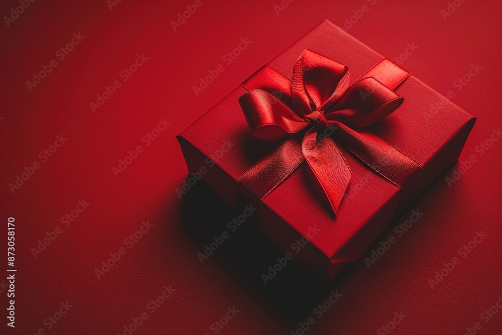 Gift boxes on a red background. Christmas, birthday, valentine Top view with copy space. Gift boxes on a red background. Christmas, birthday, valentine Top view with copy space.