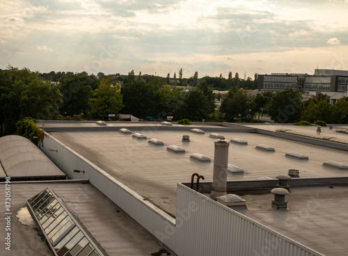 Rooftop View of a Building ...