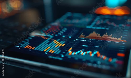Financial Data Displayed on a Tablet