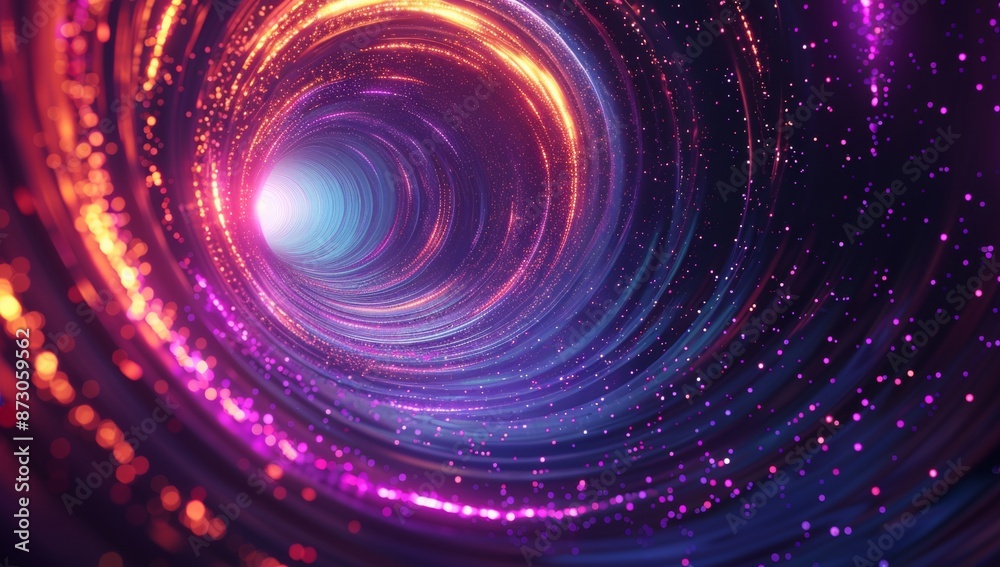 Abstract background with colorful light rays and glowing digital elements Abstract background with colorful light rays and glowing digital elements