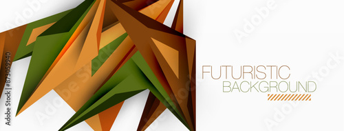 Minimal geometric abstract background. Low poly dynamic triangle design. Trendy techno business template for wallpaper, banner, background or landing