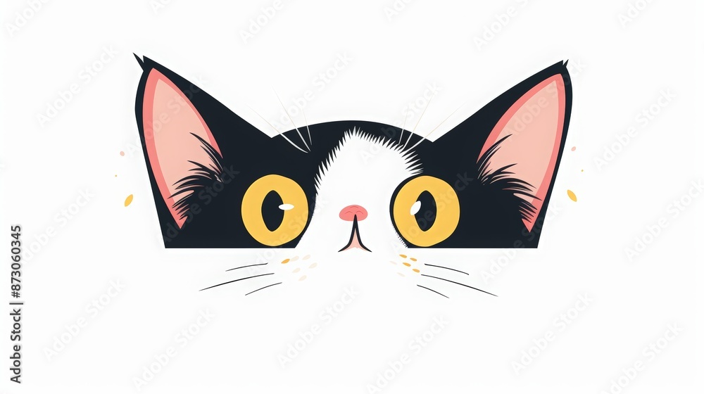 World Cat Day flat vector illustration isolated on a pastel background, web banner design template for a website and mobile phone. cute black cartoon fat-faced kitten character World Cat Day flat vector illustration isolated on a pastel background, web banner design template for a website and mobile phone. cute black cartoon fat-faced kitten character