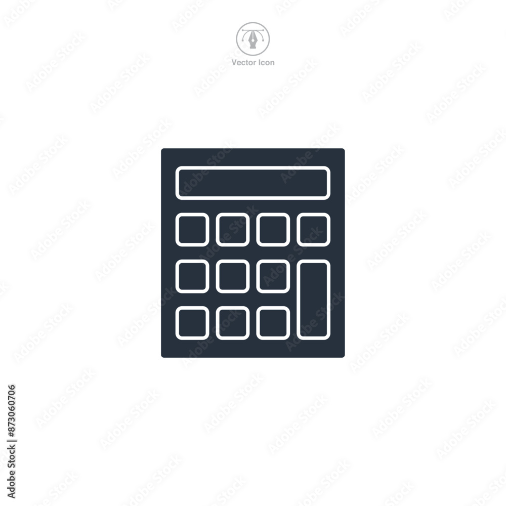 Calculator Icon. Business Financial theme symbol vector illustration isolated on white background Calculator Icon. Business Financial theme symbol vector illustration isolated on white background