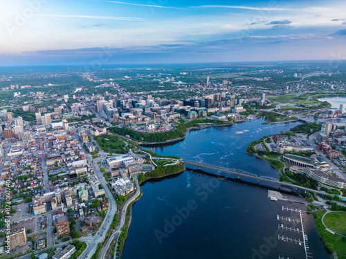 Aerial view of Gatineau and Ottawa