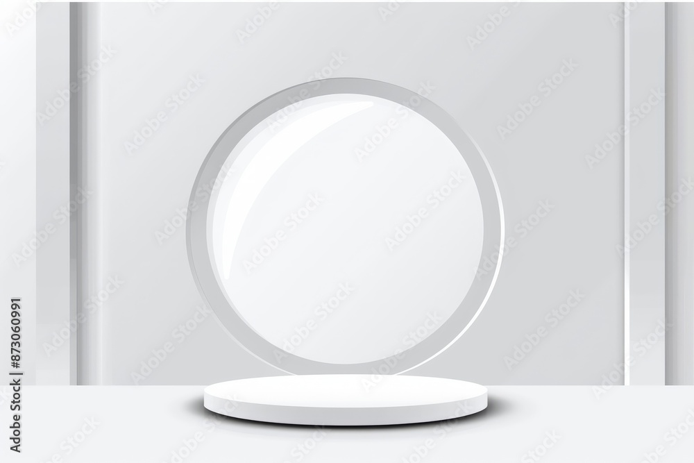 Minimalist White Platform with Circle Minimalist White Platform with Circle