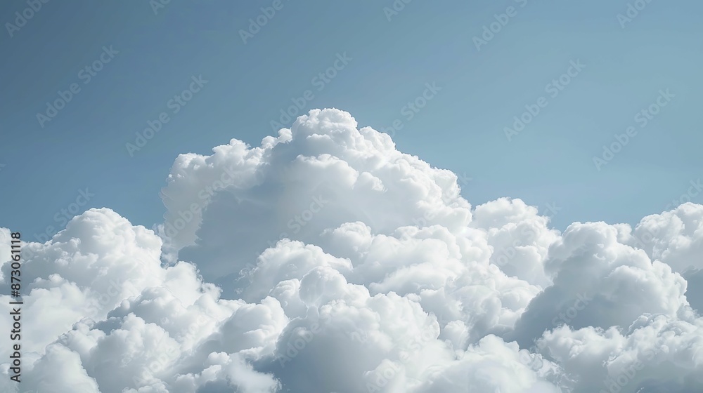 Sky background texture featuring fluffy white clouds set against a brilliant blue sky, ideal for creating tranquil and inspiring designs.
