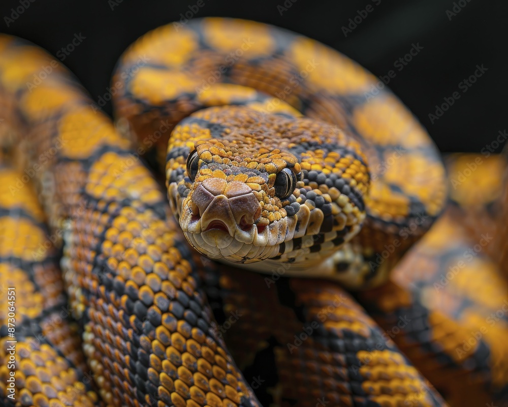 Close up of tangled snakes showcasing their intricate patterns, scales, and colors for a captivating and exotic image. Close up of tangled snakes showcasing their intricate patterns, scales, and colors for a captivating and exotic image.