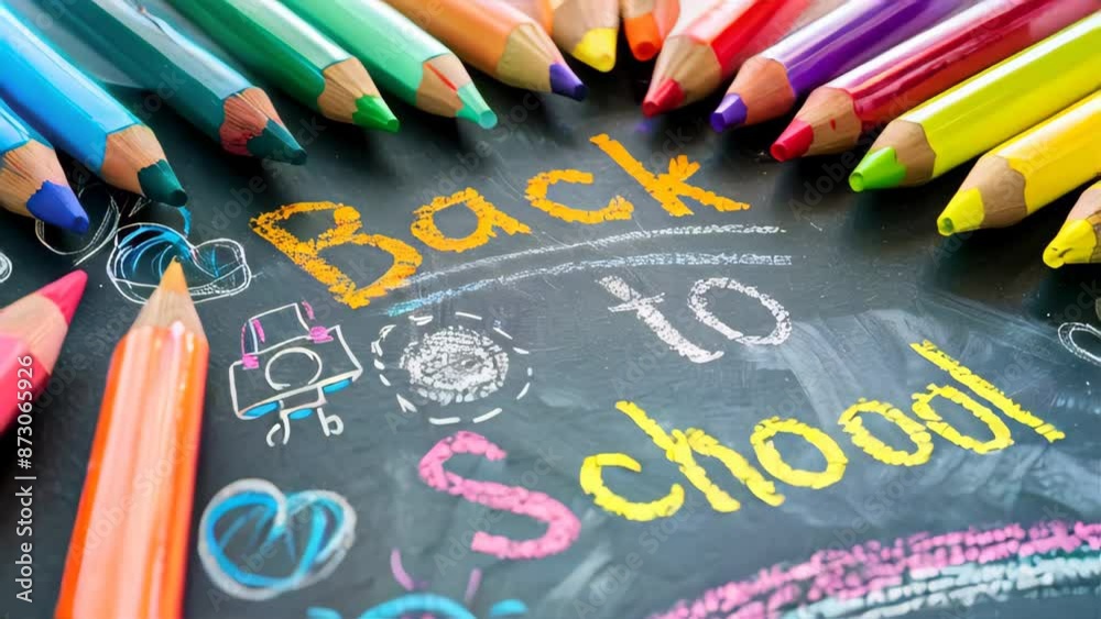 Back to Schoool Chalk Sign animation