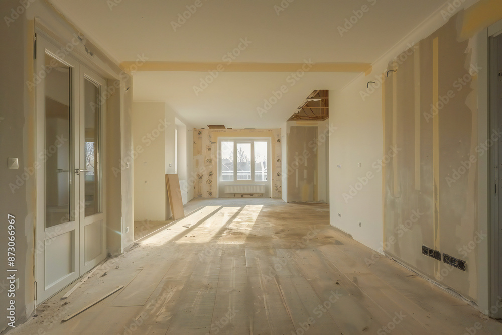 Obraz premium Room in renovation in modern apartment for relocatio