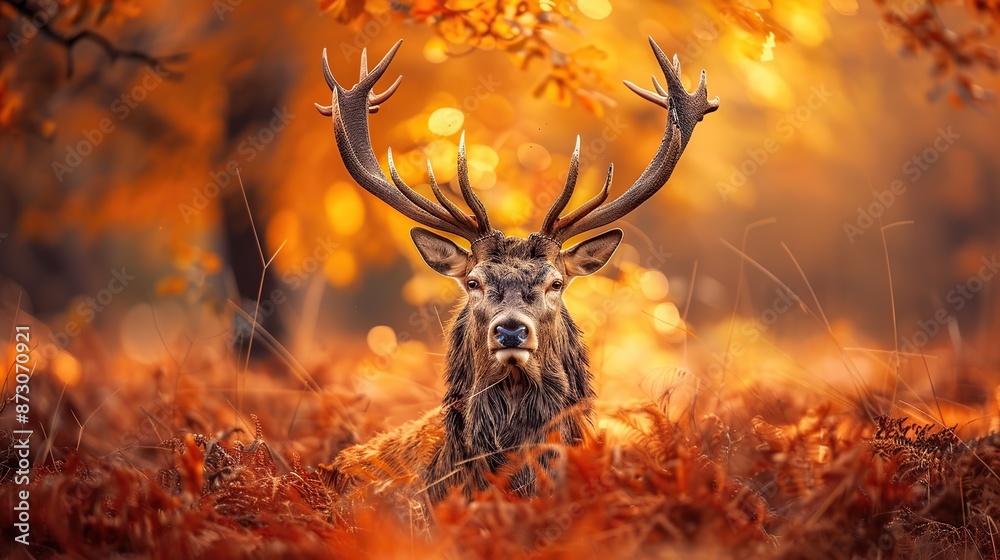 Majestic Deer in Autumn Forest Majestic Deer in Autumn Forest