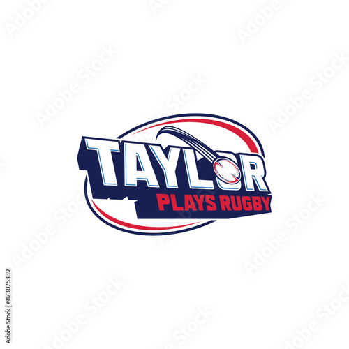 Rugby Logo, American Logo Sport. Rugby logo vector colorful, Football badge logo template