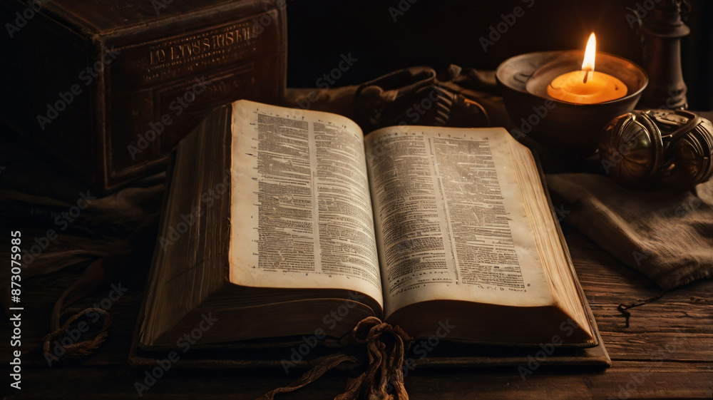 Obraz premium Holy Bible - Ancient Book On Old Table