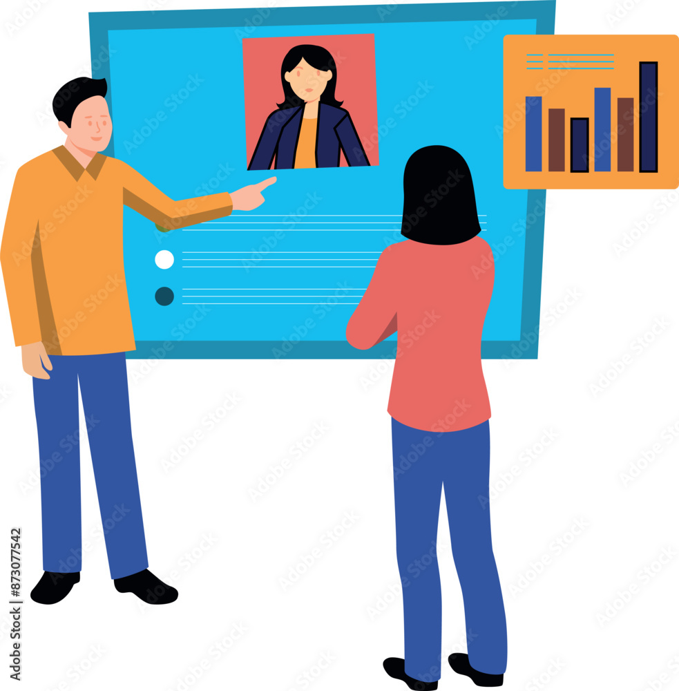 Girl is viewing profile details. Girl is viewing profile details.