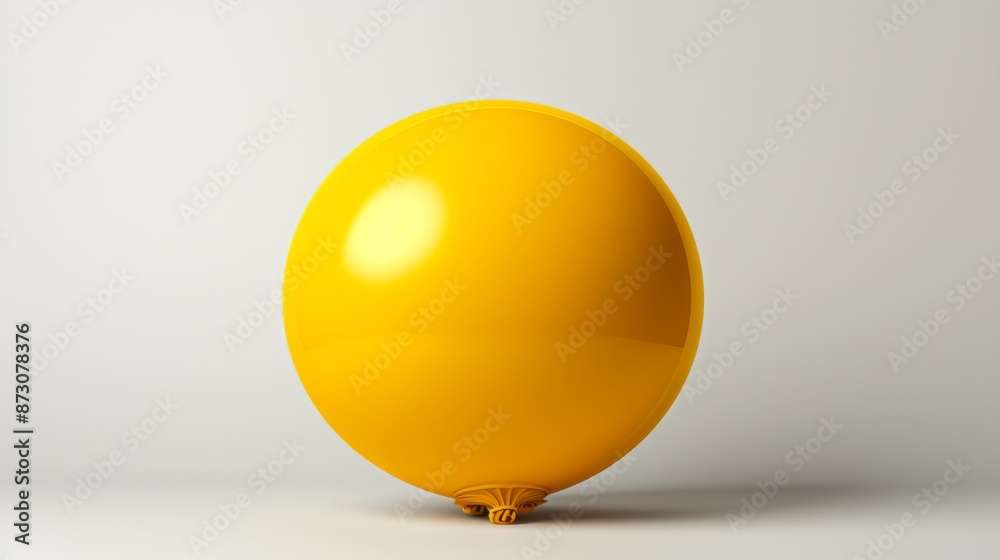 Glossy Yellow Sphere on a White Background Glossy Yellow Sphere on a White Background